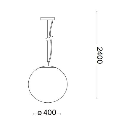 Ideal Lux - Lestenec na vrvici MAPA 1xE27/42W/230V pr. 40 cm siva/dimna