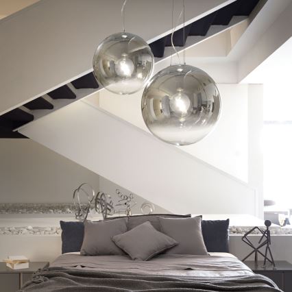 Ideal Lux - Lestenec na vrvici MAPA 1xE27/42W/230V pr. 50 cm siva/dimna