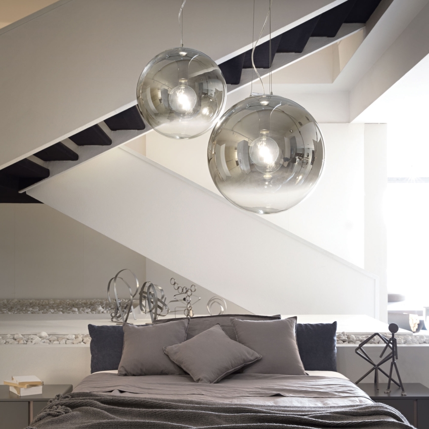 Ideal Lux - Lestenec na vrvici MAPA 1xE27/42W/230V pr. 50 cm siva/dimna