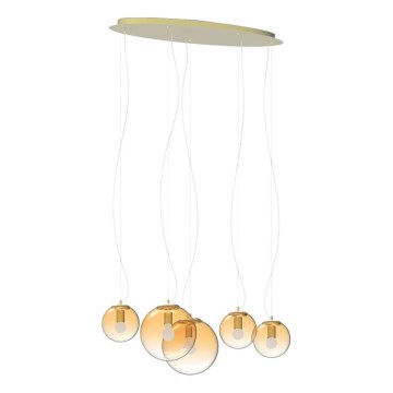 Ideal Lux - Lestenec na vrvici MAPA 5xE27/42W/230V zlata/dimna