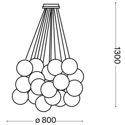 Ideal Lux - Lestenec na vrvici MAPA PLUS 22xE14/40W/230V