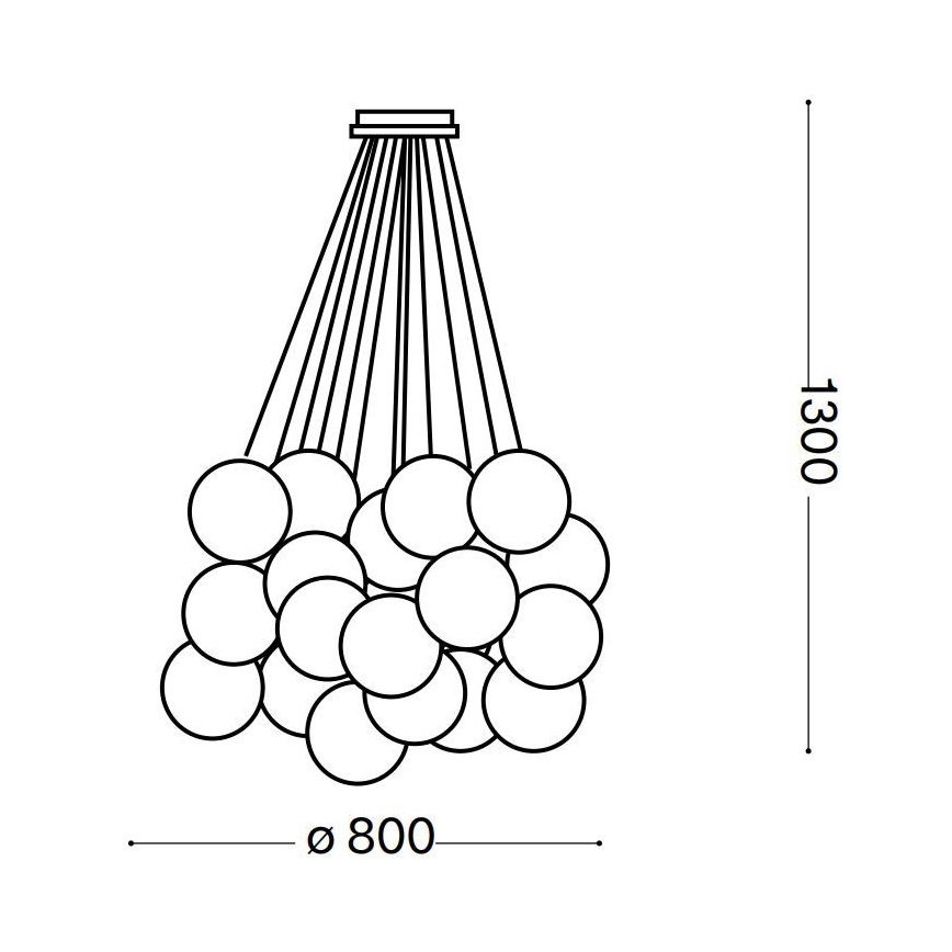 Ideal Lux - Lestenec na vrvici MAPA PLUS 22xE14/40W/230V