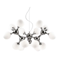 Ideal Lux - Lestenec na vrvici NODI 15xE14/28W/230V sijajni krom/bela