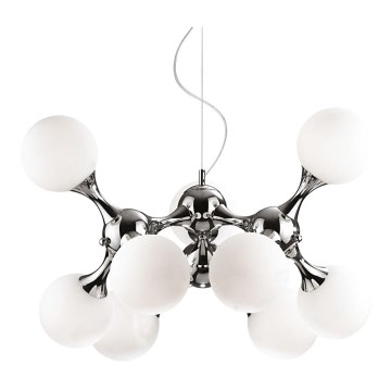 Ideal Lux - Lestenec na vrvici NODI 9xE14/40W/230V sijajni krom/bela