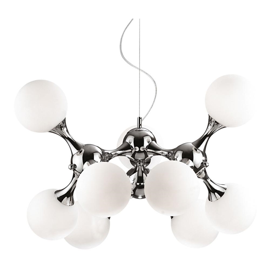 Ideal Lux - Lestenec na vrvici NODI 9xE14/40W/230V sijajni krom/bela