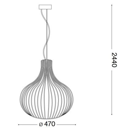 Ideal Lux - Lestenec na vrvici ONION 1xE27/60W/230V pr. 47 cm