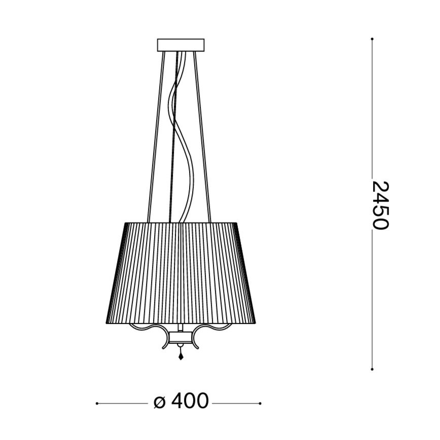 Ideal Lux - Kristalni lestenec na vrvici PEGASO 3xE14/28W/230V pr. 40 cm sijajni krom