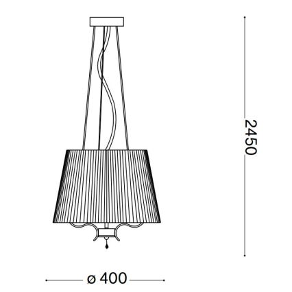 Ideal Lux - Kristalni lestenec na vrvici PEGASO 3xE14/28W/230V pr. 40 cm zlata