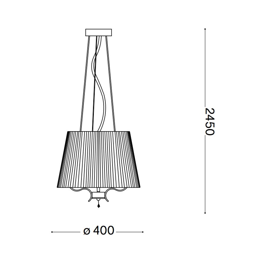 Ideal Lux - Kristalni lestenec na vrvici PEGASO 3xE14/28W/230V pr. 40 cm zlata