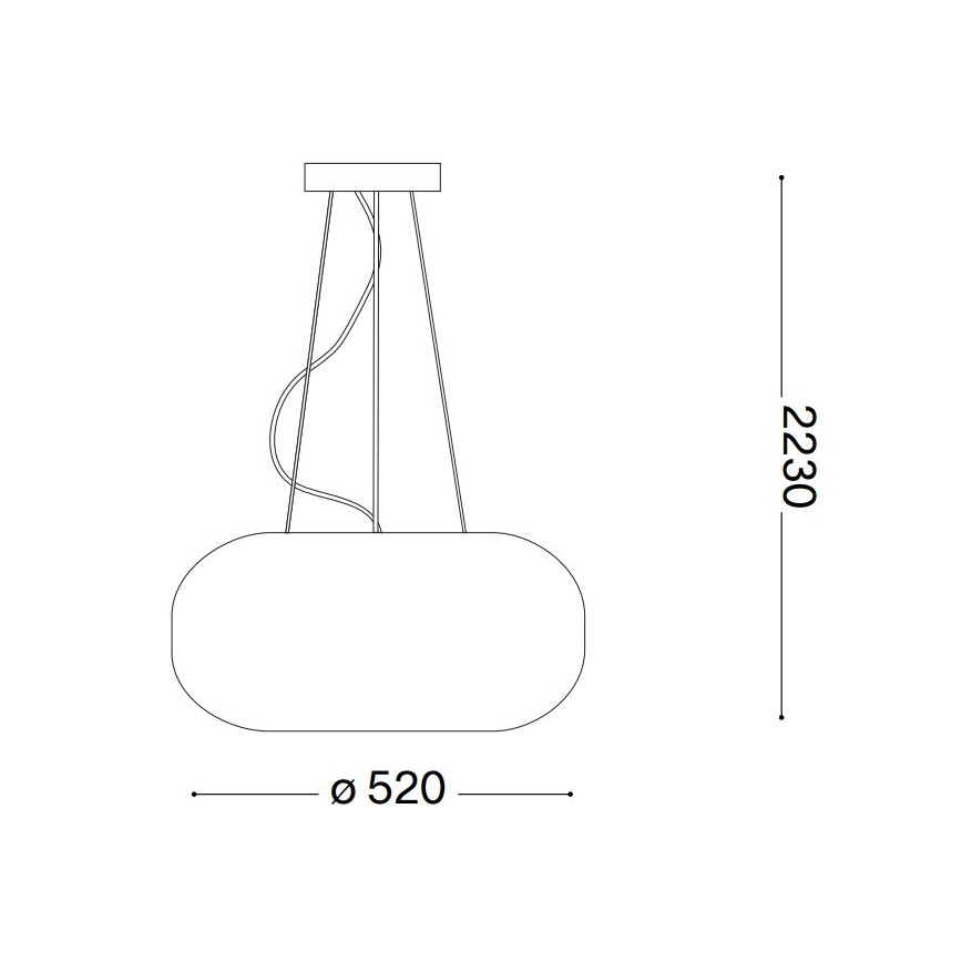 Ideal Lux - Lestenec na vrvici ULISSE 3xE27/60W/230V pr. 52 cm bela