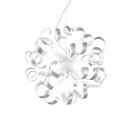 Ideal Lux - Lestenec na vrvici VORTEX 6xE14/40W/230V pr. 53 cm srebrna/patina