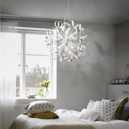 Ideal Lux - Lestenec na vrvici VORTEX 6xE14/40W/230V pr. 53 cm srebrna/patina