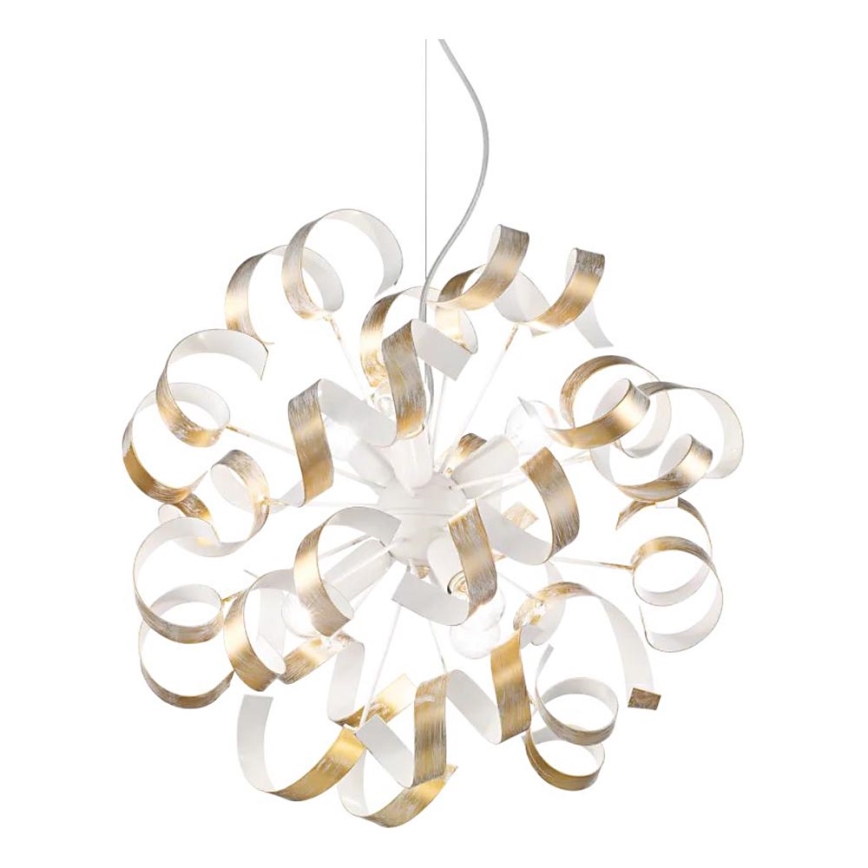 Ideal Lux - Lestenec na vrvici VORTEX 6xE14/40W/230V pr. 53 cm zlata/patina