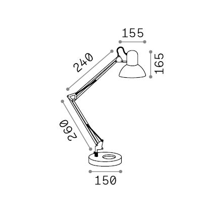 Ideal Lux - Namizna svetilka 1xE27/42W/230V črna