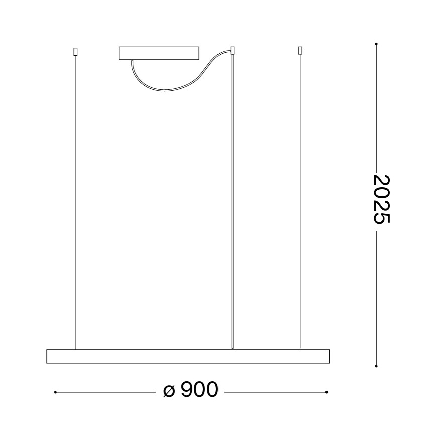 Ideal Lux - LED lestenec na kablu ORACLE SLIM LED/53W/230V 3000K CRI 90, premer 90 cm, v zlati barvi