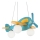 Ideal Lux - Otroški lestenec na vrvici AVION 3xE27/28W/230V modra