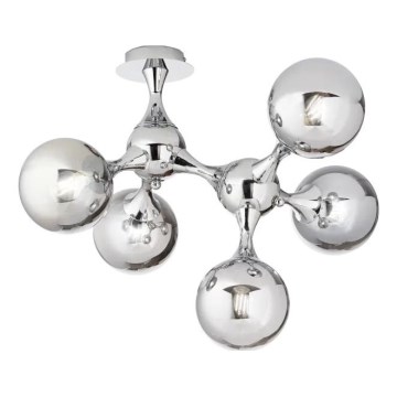 Ideal Lux - Površinsko pritrjen stropni lestenec NODI 5xE14/28W/230V 50x55 cm sijajni krom