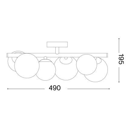 Ideal Lux - LED pritrjen stropni lestenec PERLAGE 6xG9/3W/230V 49 cm črna/dimno črna