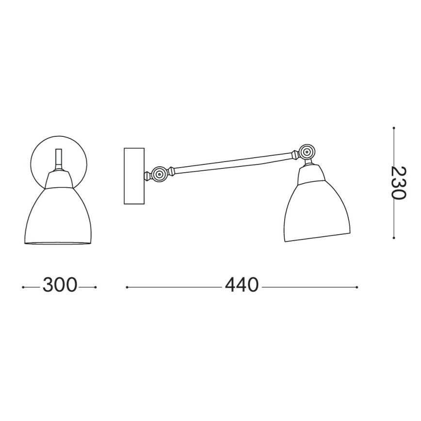 Ideal Lux - Stenska svetilka 1xE27/42W/230V bronasta