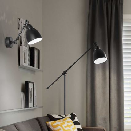 Ideal Lux - Stenska svetilka 1xE27/60W/230V črna