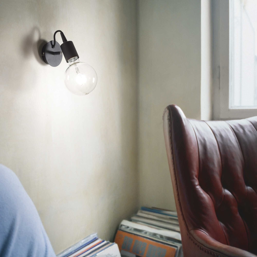 Ideal Lux - Stenska svetilka 1xE27/60W/230V črna