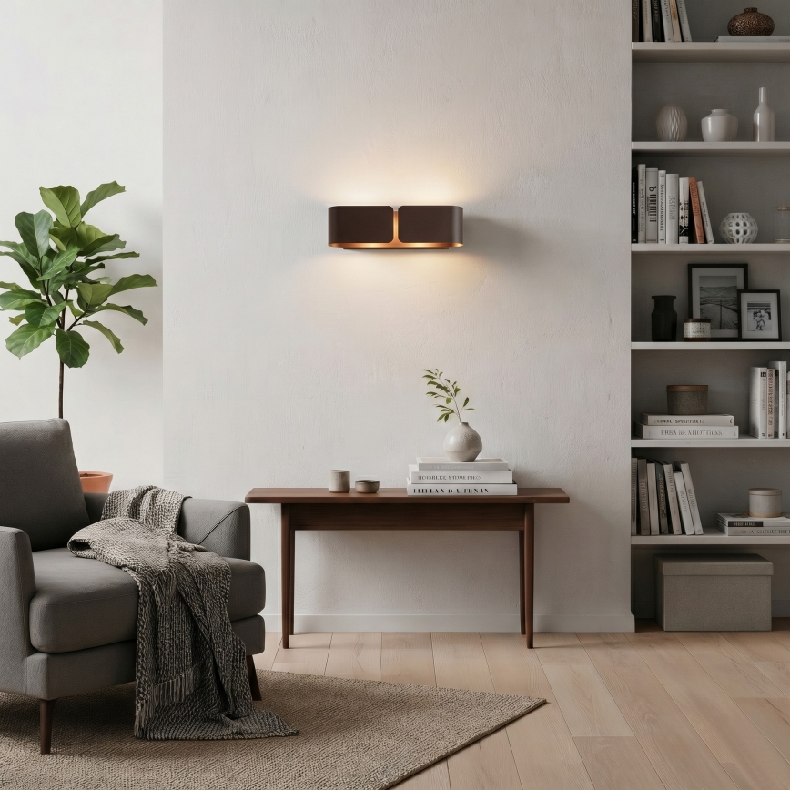 Ideal Lux - Stenska svetilka CLIP 2xE27/60W/230V rjava