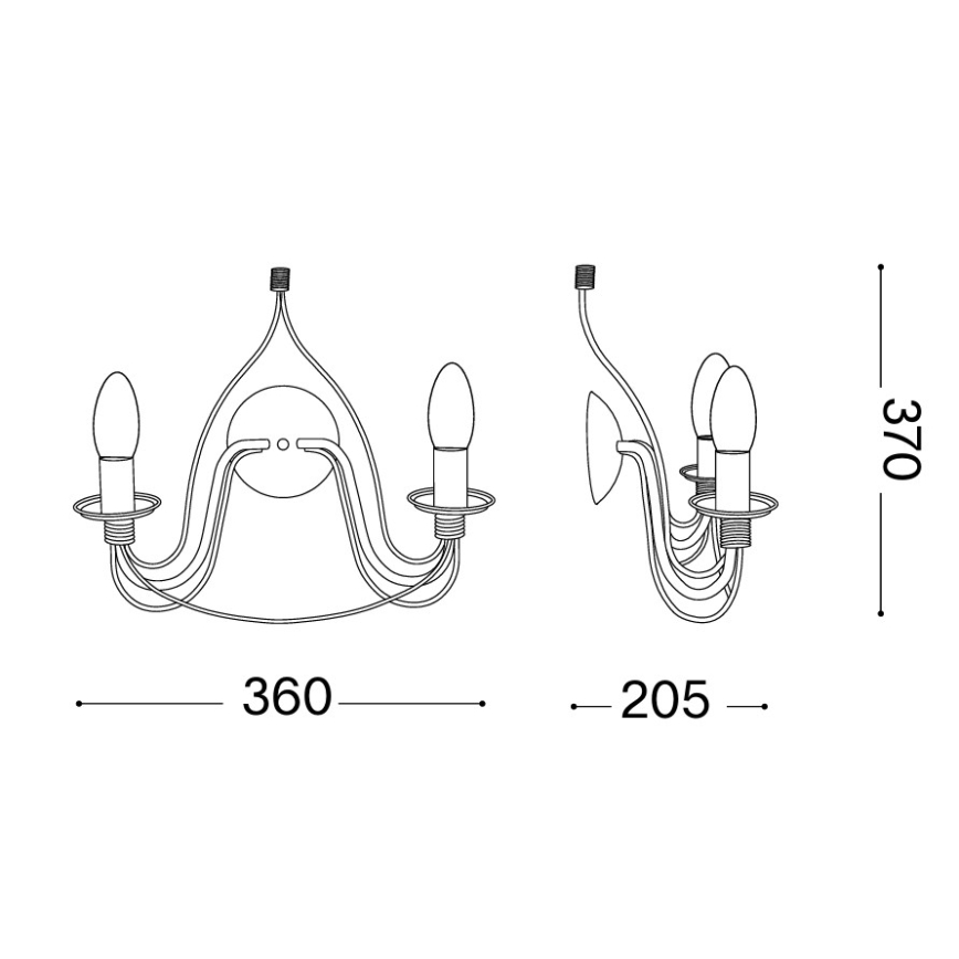 Ideal Lux - Stenska svetilka CORTE 2xE14/40W/230V rjava/patina