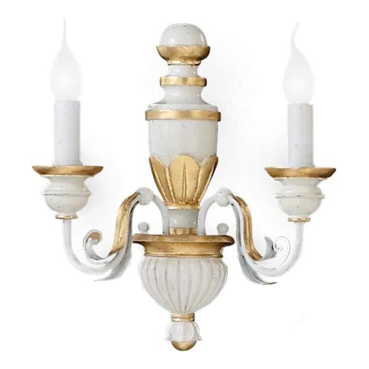 Ideal Lux - Stenska svetilka FIRENZE 2xE14/40W/230V bela/zlata