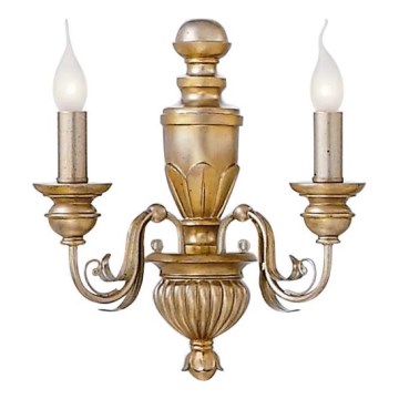 Ideal Lux - Stenska svetilka FIRENZE 2xE14/40W/230V zlata