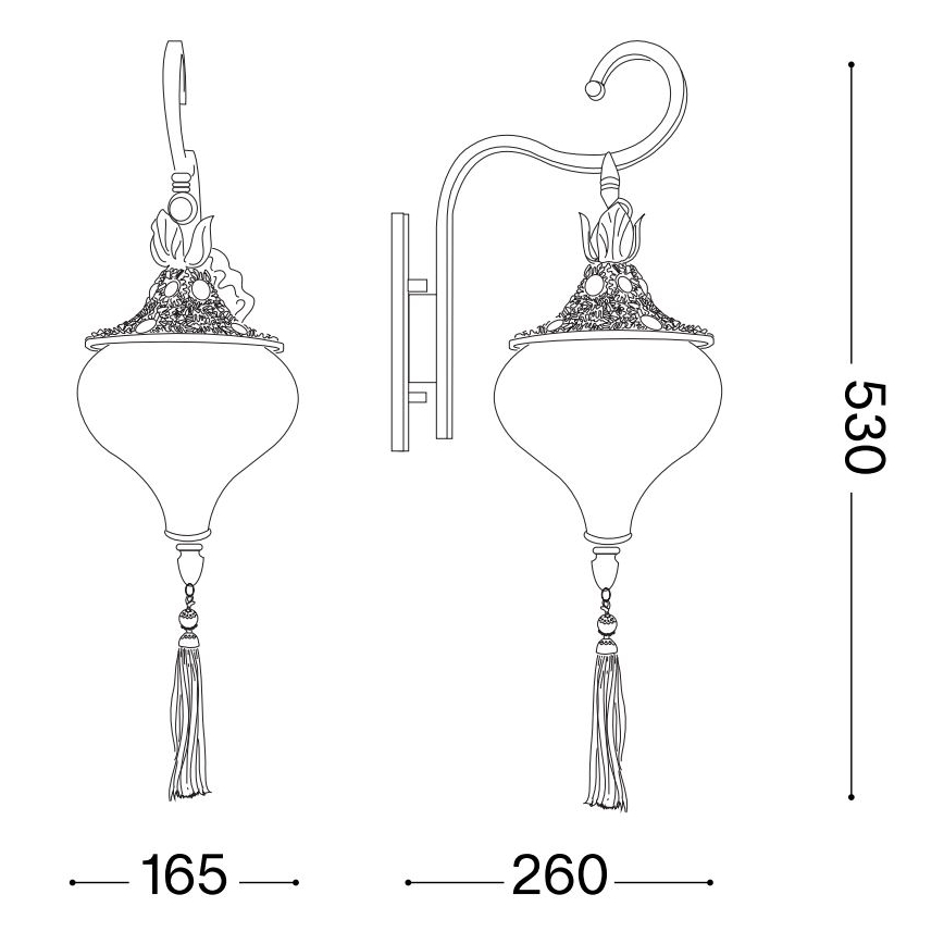 Ideal Lux - Stenska svetilka HAREM 1xE27/42W/230V medenina
