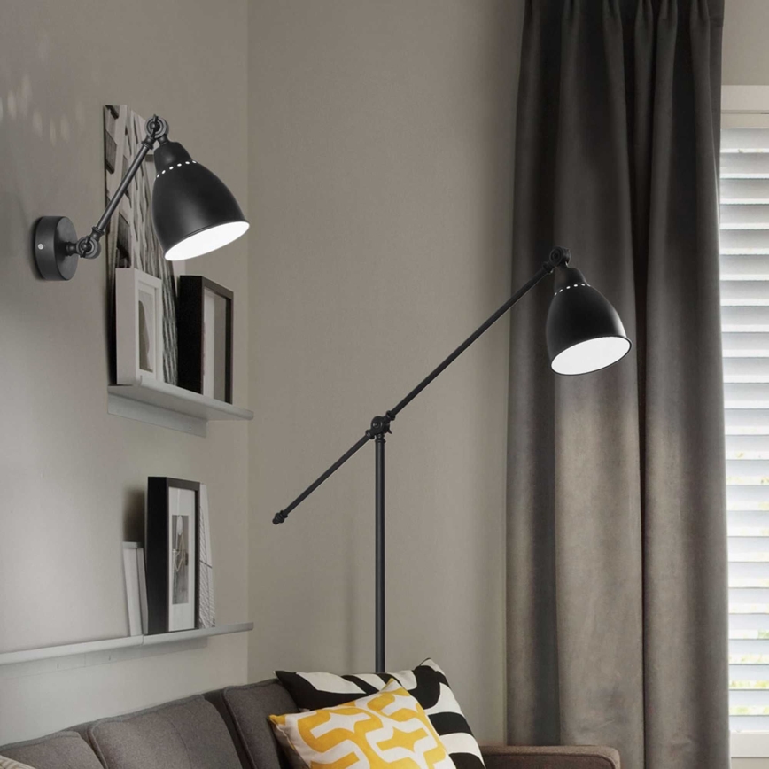 Ideal Lux - Stenska svetilka NEWTON 1xE27/42W/230V črna