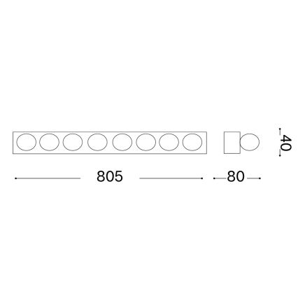 Ideal Lux - Stensko svetilo PRIVE 8xE14/40W/230V bela
