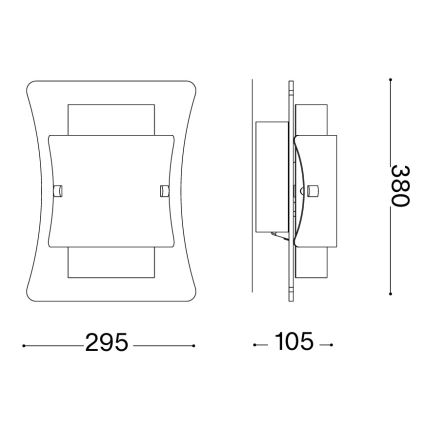Ideal Lux - Stensko svetilo TRIPLO 2xE27/60W/230V prozorno