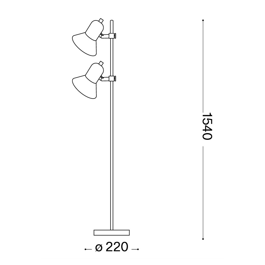 Ideal Lux - Stoječa svetilka 2xE27/60W/230V, sijajni krom