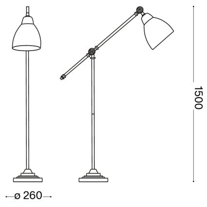 Ideal Lux - Stoječa svetilka NEWTON 1xE27/42W/230V sijajni krom
