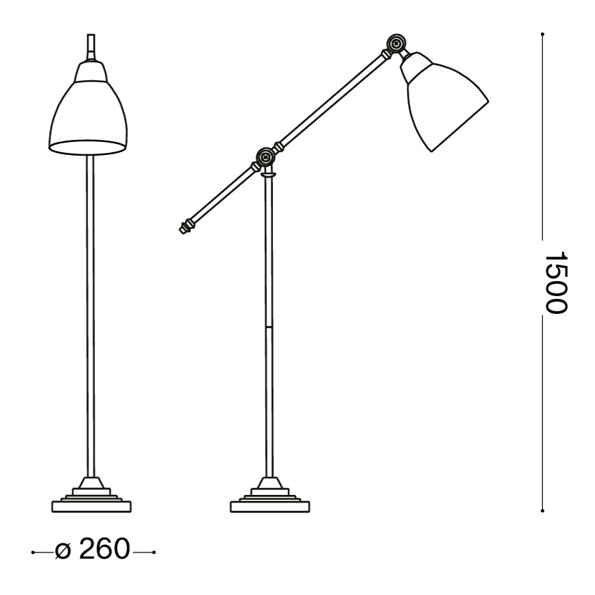 Ideal Lux - Stoječa svetilka NEWTON 1xE27/42W/230V sijajni krom