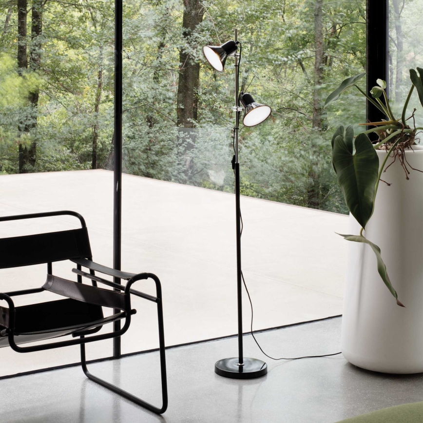 Ideal Lux - Stoječa svetilka POLLY 2xE27/60W/230V črna
