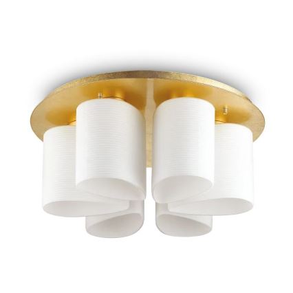 Ideal Lux - Stropna svetilka DAISY 6xE27/52W/230V pr. 60 cm zlata/bela