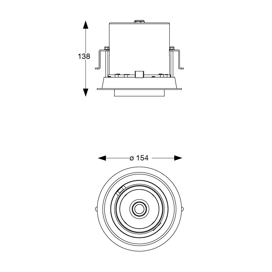 Ideal Lux - LED vgradna stropna točkovna svetilka NOVA LED/20W/230V 4000K CRI 90 premer 15,4 cm črna