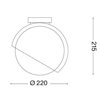 Ideal Lux - Stropno svetilo BLOOM 1xE27/42W/230V premer 22 cm črna