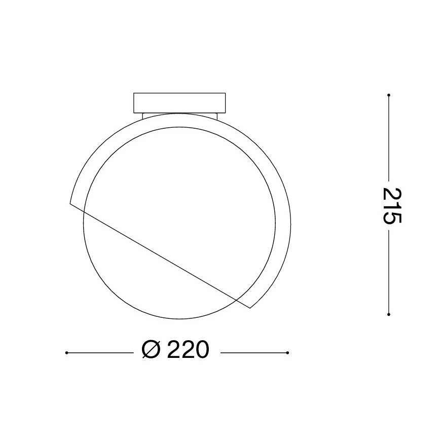 Ideal Lux - Stropno svetilo BLOOM 1xE27/42W/230V premer 22 cm črna