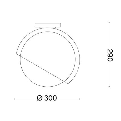Ideal Lux - Stropno svetilo BLOOM 1xE27/42W/230V, premer 30 cm, zlato/dimno bež