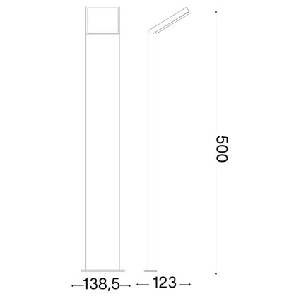 Ideal Lux - STYLE LED zunanja svetilka, 8,5 W, 230 V, 3000 K, 50 cm, CRI 90, IP54, rjava