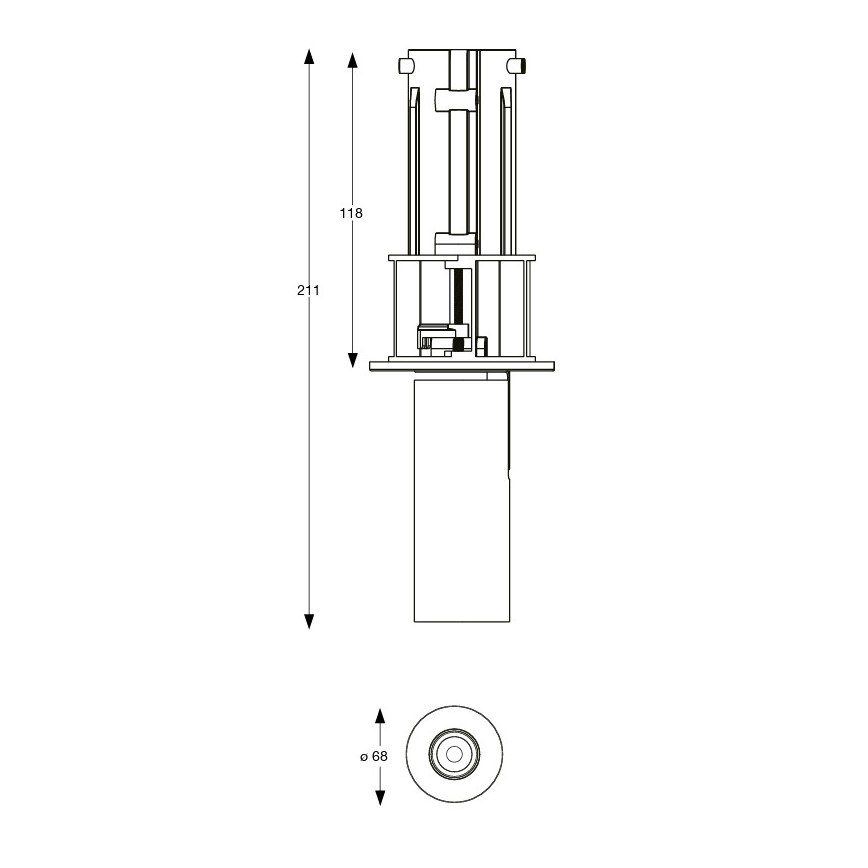 Ideal Lux - vgradna stropna točkovna LED svetilka NOVA LED/6W/230V 3000K CRI 90 premer 6,8 cm črna