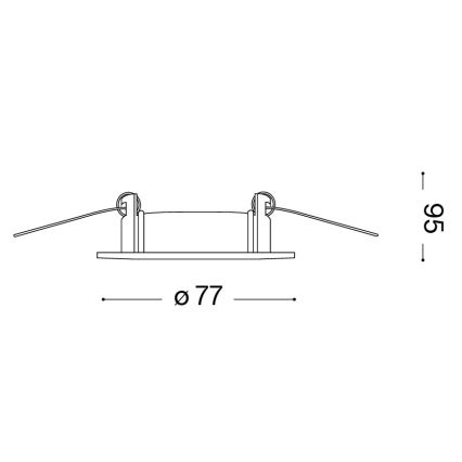 Ideal Lux - Vgradna stropna svetilka 1xGU10/50W/230V premer 7,7 cm matni krom