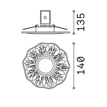 Ideal Lux - Vgradna stropna svetilka POLKA 1xGU10/50W/230V bela