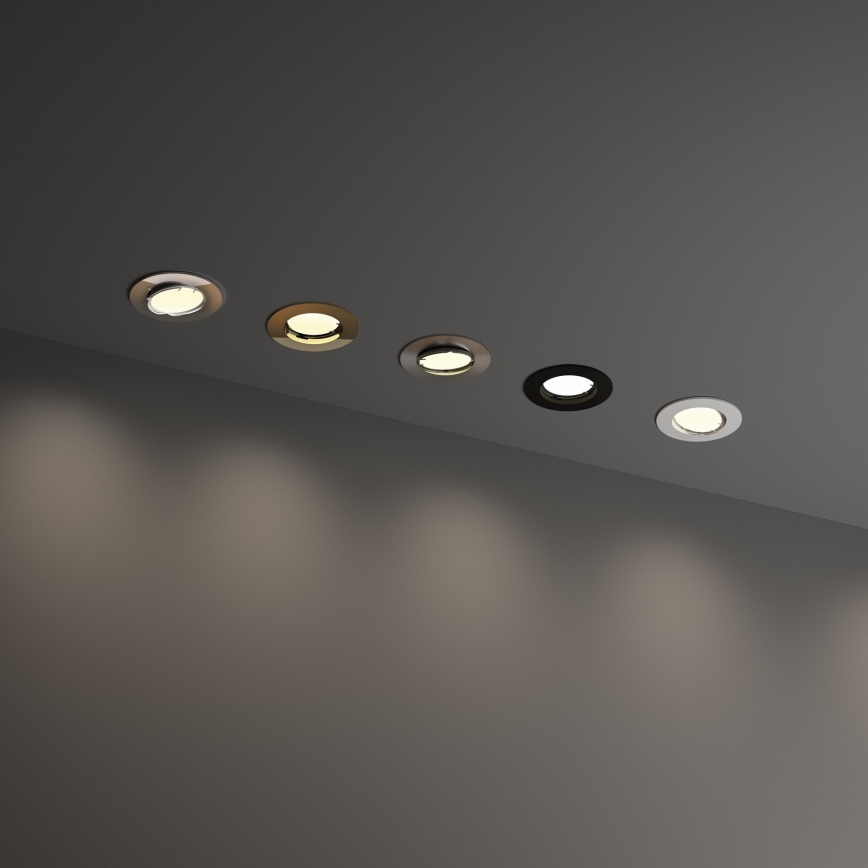 Ideal Lux - Vgradna stropna svetilka SWING 1xGU10/28W/230V premer 8,2 cm mat krom