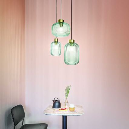 Ideal Lux - Viseča svetilka na kabelu MINT 1xE27/60W/230V premer 14 cm zelena