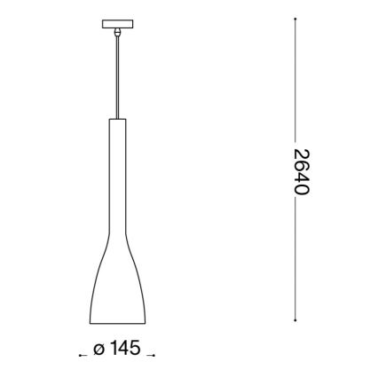 Ideal Lux - Viseča svetilka na kablu FLUT 1xE27/60W/230V Ø 14,5 cm črna