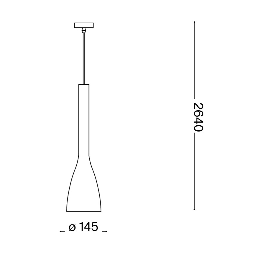 Ideal Lux - Viseča svetilka na kablu FLUT 1xE27/60W/230V Ø 14,5 cm črna